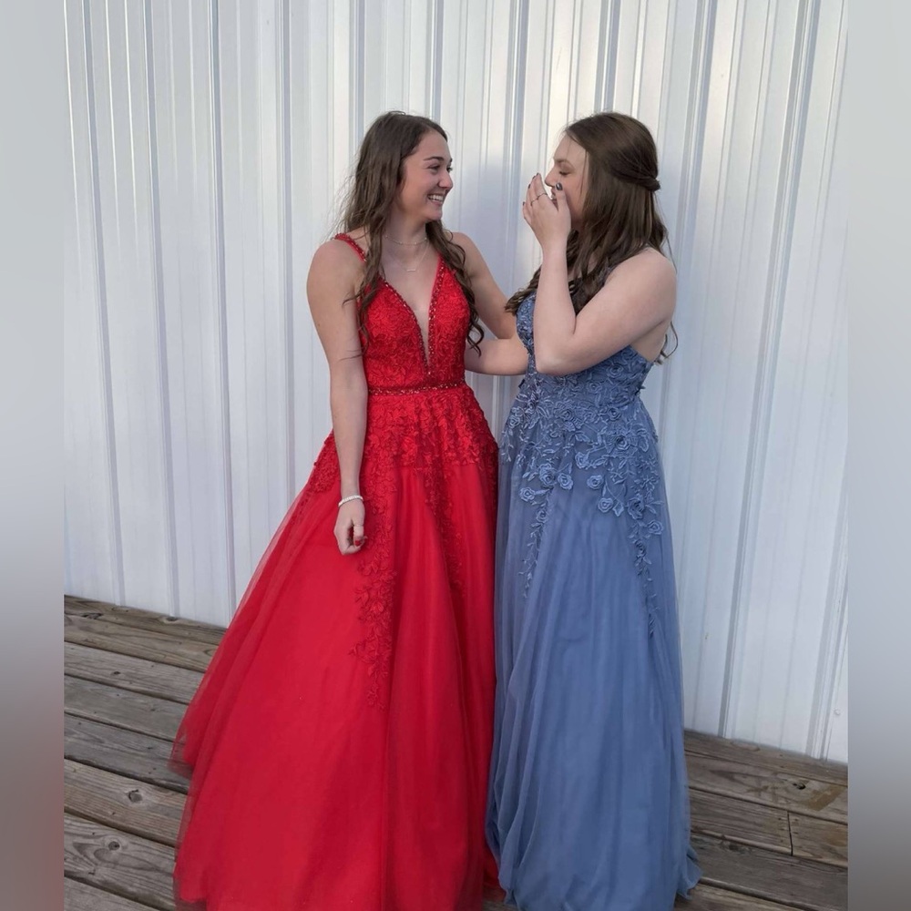 JVN Red Lace Prom Dresses